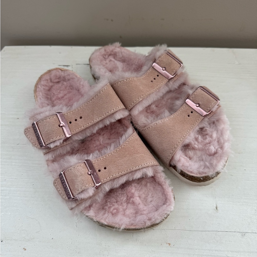 Birkenstock Kids Arizona Sherling Flat Sandals